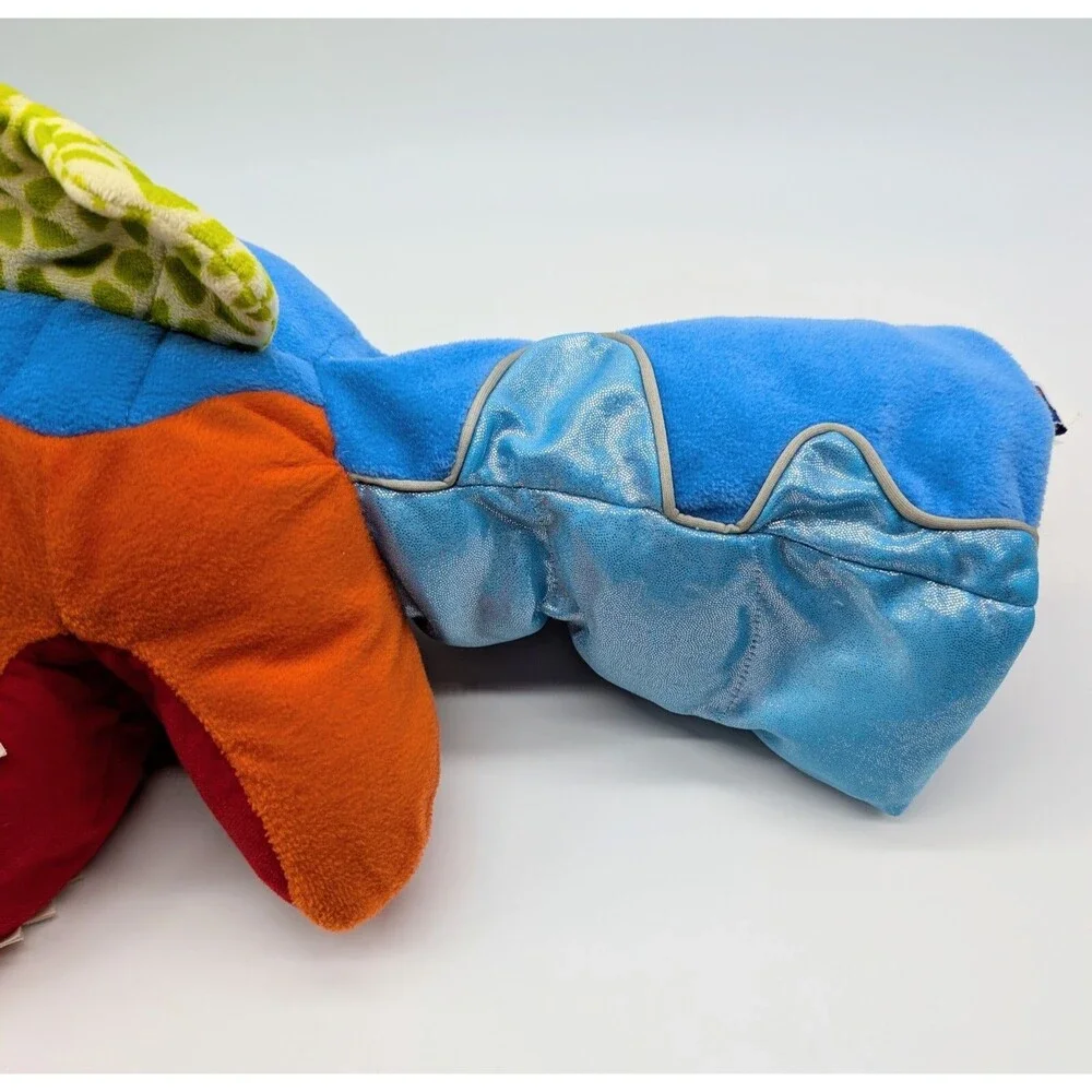 Manhattan Toy Dragon Hand Puppet Plush Orange Blue Stuffed Animal 2010 17
